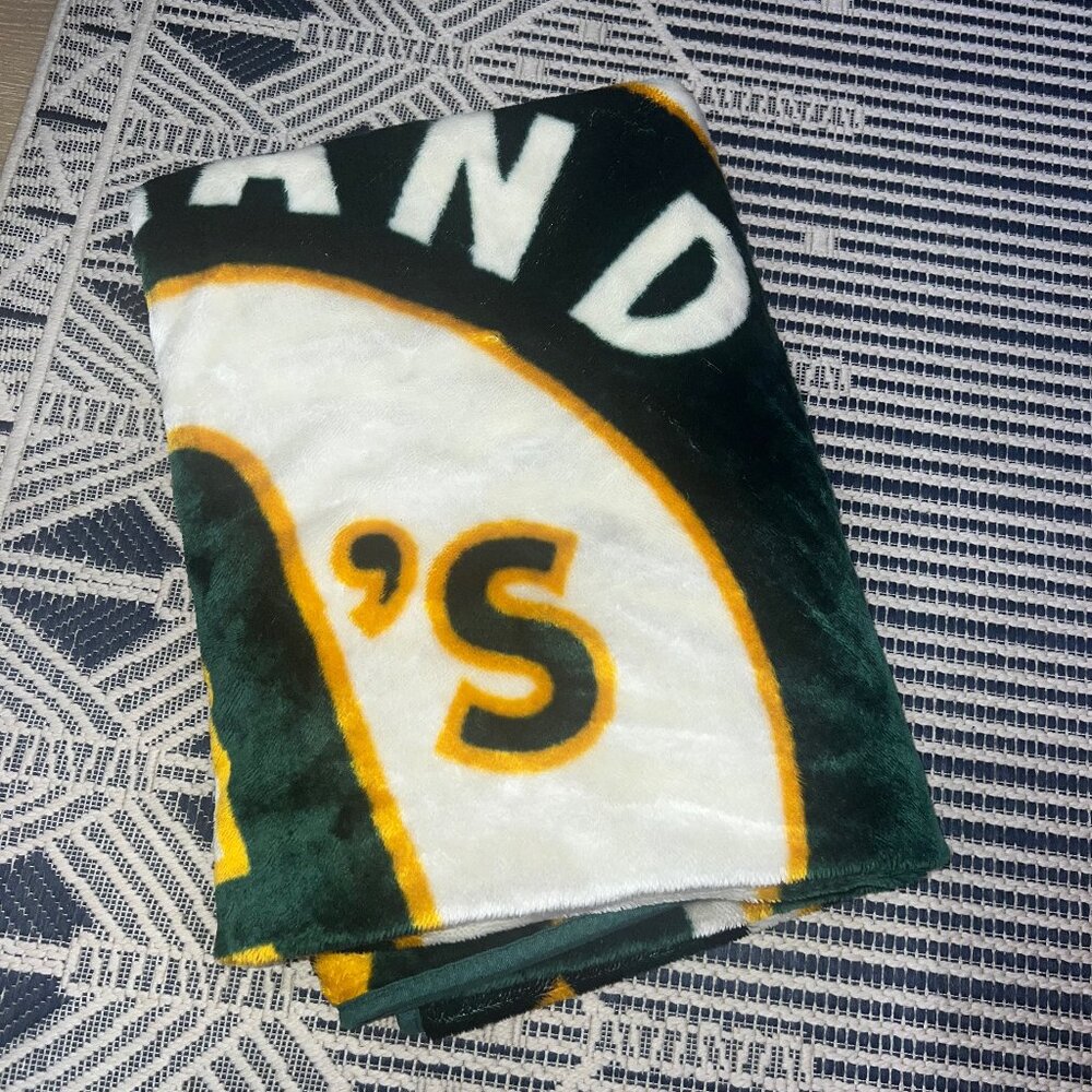 Oakland A's Green & Gold by Northwest Company MLP Baseball Fleece Blanket